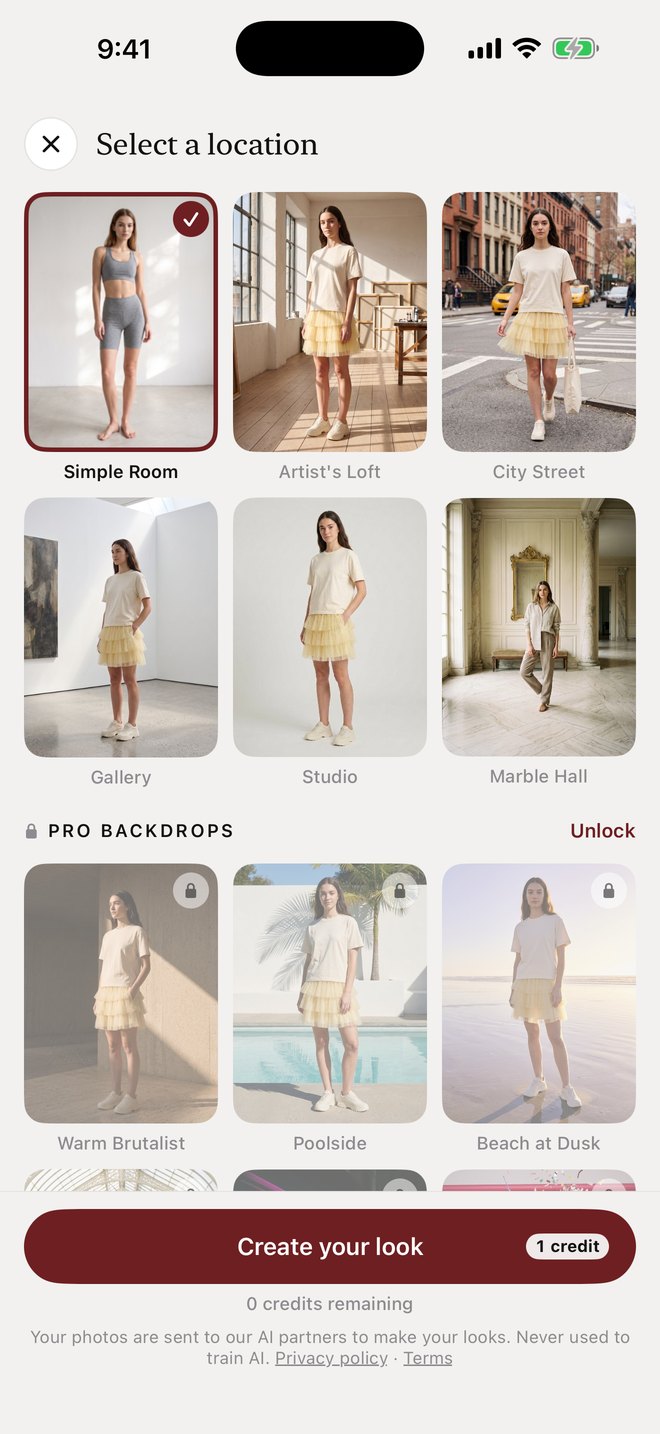 Choosing a backdrop